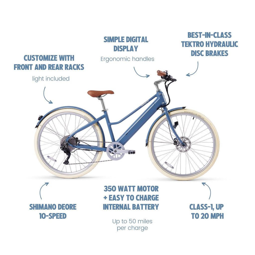 Bluejay Premiere Lite - Modern White Electric Bike
